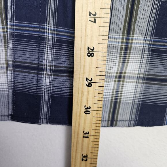 NEW Gibson Trading Co Mens Pearl Snap Western Shirt L Plaid Blue Rodeo Cowboy - Picture 15 of 16